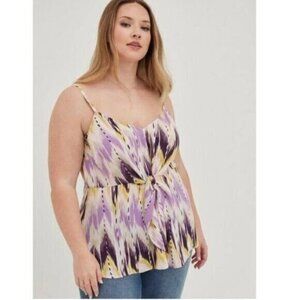 Torrid Peplum Georgette Tie Front Cami